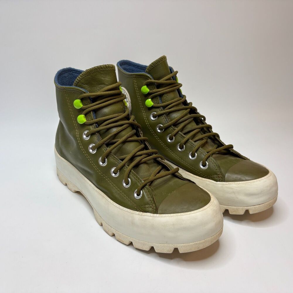 CONVERSE Green White Chuck Taylor All Star Lugged Winter High Top Womens Size 9